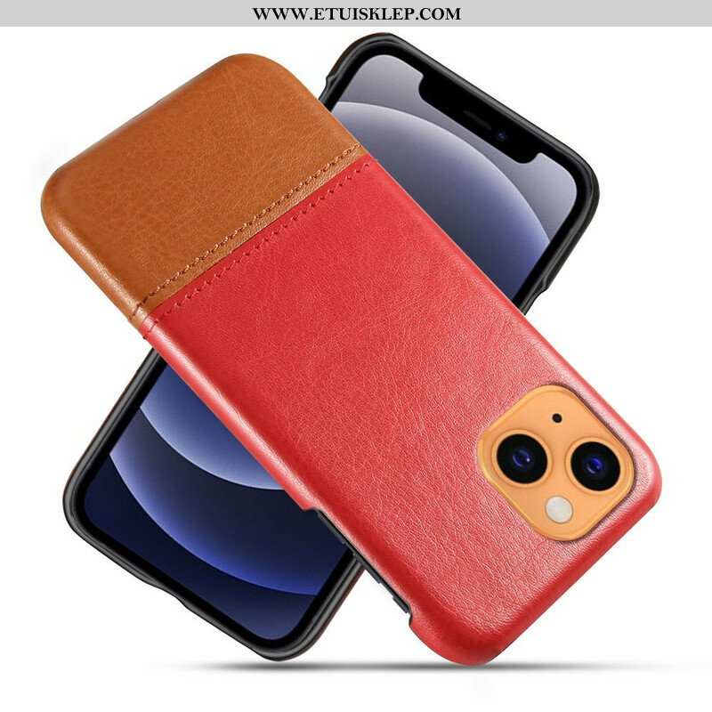 Etui do iPhone 13 Mini Dwukolorowy Efekt Skóry Ksq